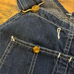 VTG Lee Jelt Denim Yellow Selvedge Bib Overalls Union Made USA 50’s-60’s XXL